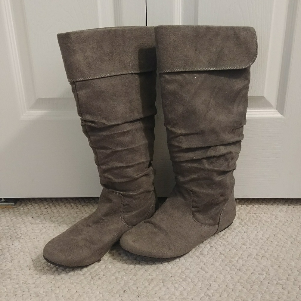 Grey Slouch boots
